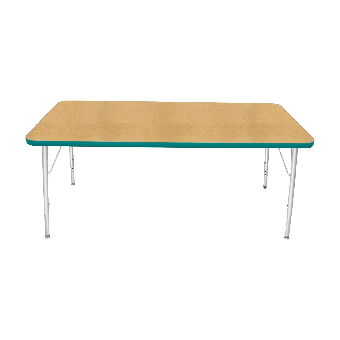 Mahar Creative Colors Large Rectangle Activity Table Preschool Height Adjustable Legs 60"W x 30"D x 17" - 25"H (MHR-3060LO)