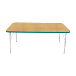 Mahar Creative Colors Large Rectangle Activity Table Preschool Height Adjustable Legs 60