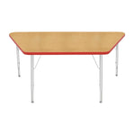 Mahar Creative Colors Large Trapezoid Activity Table Preschool Height Adjustable Legs 60