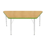 Mahar Creative Colors Large Trapezoid Activity Table Preschool Height Adjustable Legs 60