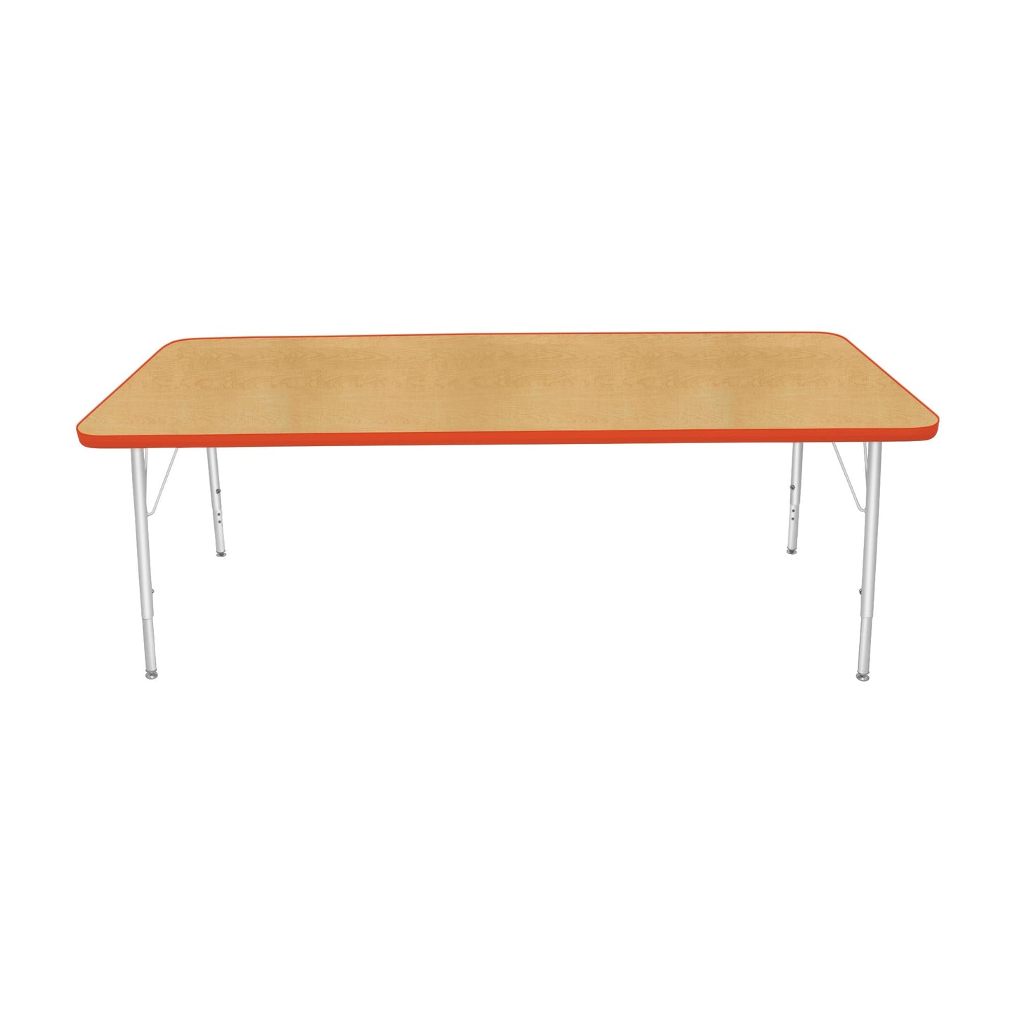 Mahar Creative Colors Small Rectangle Activity Table Preschool Height Adjustable Legs 72"W x 30"D x 17" - 25"H (MHR-3072LO)