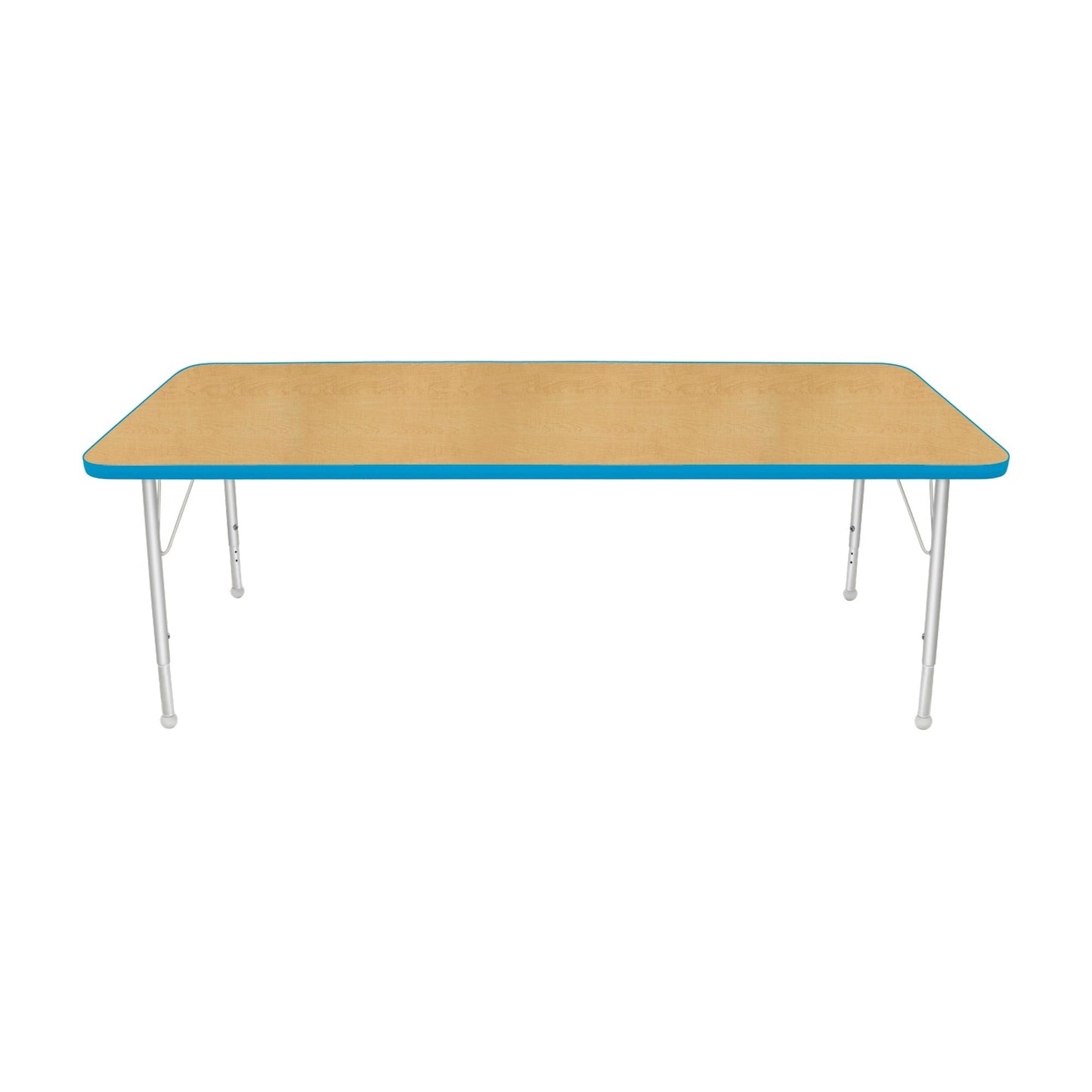 Mahar Creative Colors Small Rectangle Activity Table Preschool Height Adjustable Legs 72"W x 30"D x 17" - 25"H (MHR-3072LO)