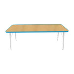 Mahar Creative Colors Small Rectangle Activity Table Preschool Height Adjustable Legs 72