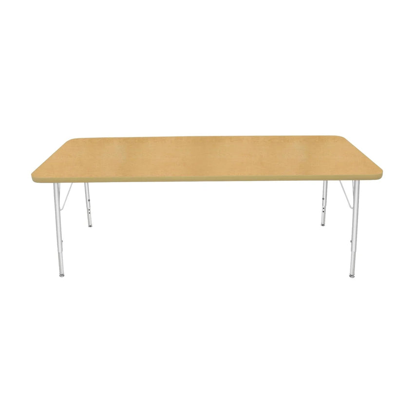 Mahar Creative Colors Small Rectangle Activity Table Preschool Height Adjustable Legs 72"W x 30"D x 17" - 25"H (MHR - 3072LO) - SchoolOutlet