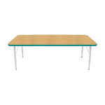 Mahar Creative Colors Small Rectangle Activity Table Preschool Height Adjustable Legs 72