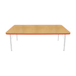 Mahar Creative Colors Large Rectangle Activity Table Preschool Height Adjustable Legs 72