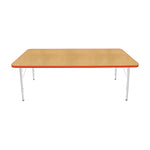 Mahar Creative Colors Large Rectangle Activity Table Preschool Height Adjustable Legs 72