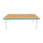 Mahar Creative Colors Large Rectangle Activity Table Preschool Height Adjustable Legs 72