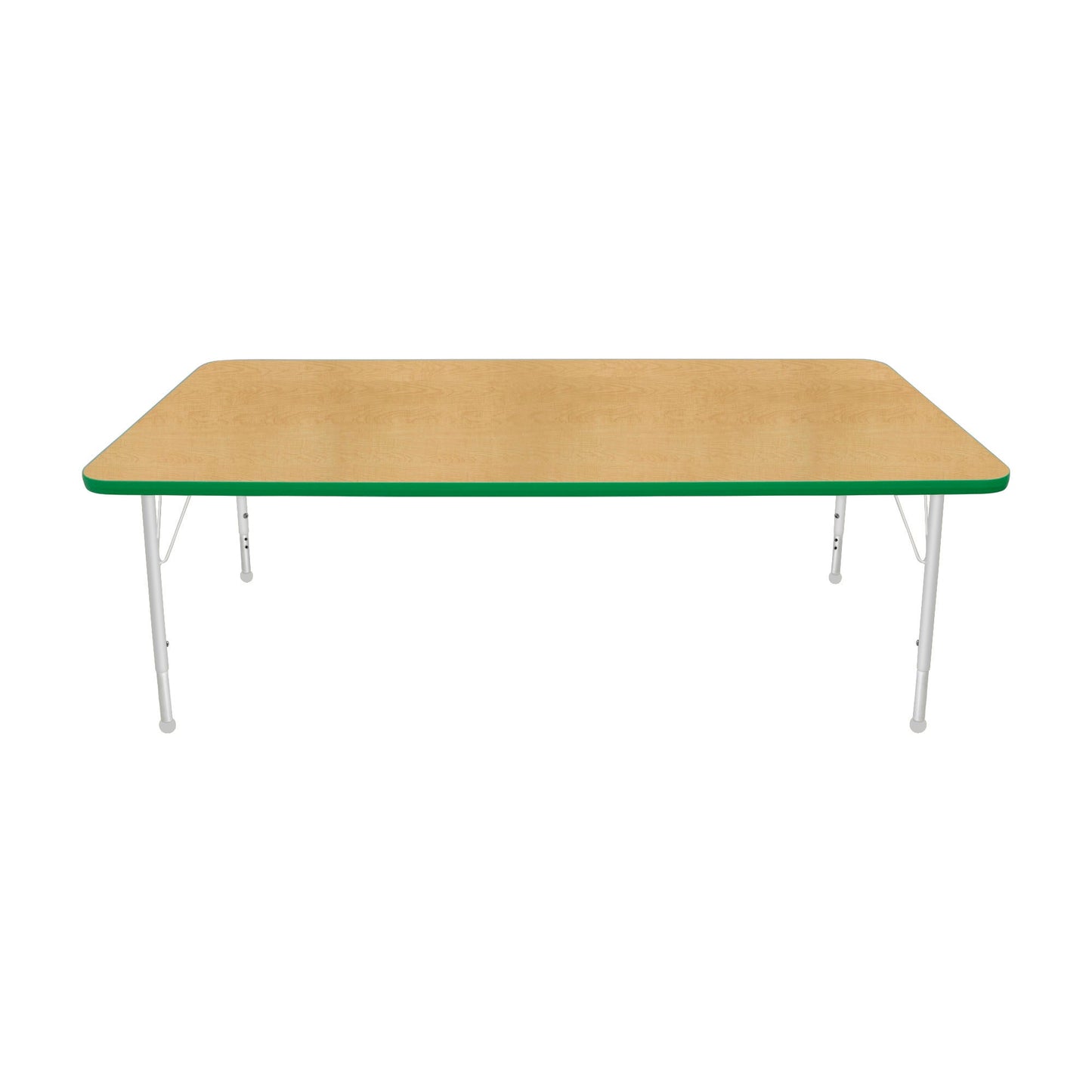 Mahar Creative Colors Large Rectangle Activity Table Preschool Height Adjustable Legs 72"W x 36"D x 17" - 25"H (MHR-3672LO)