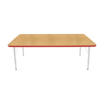 Mahar Creative Colors Large Rectangle Activity Table Preschool Height Adjustable Legs 72