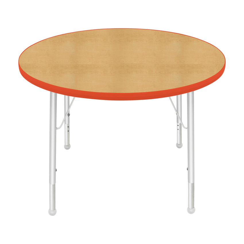 Mahar Creative Colors Round Activity Table Preschool Height Adjustable Legs 36"Dia x 17" - 25"H (MHR - 36RNLO) - SchoolOutlet