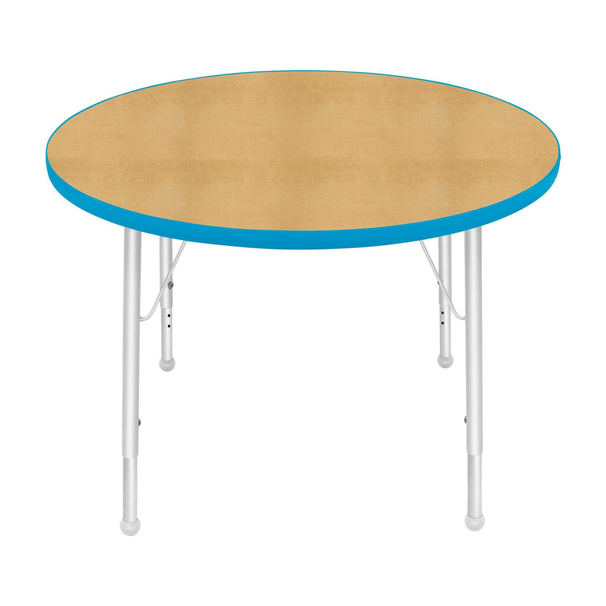 Mahar Creative Colors Round Activity Table Preschool Height Adjustable Legs 36"Dia x 17" - 25"H (MHR - 36RNLO) - SchoolOutlet