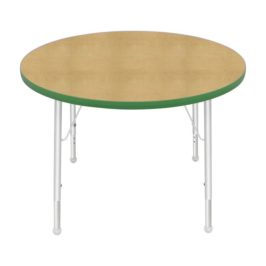 Mahar Creative Colors Round Activity Table Preschool Height Adjustable Legs 36"Dia x 17" - 25"H (MHR - 36RNLO) - SchoolOutlet