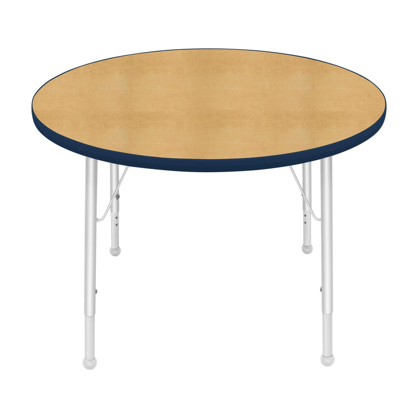 Mahar Creative Colors Round Activity Table Preschool Height Adjustable Legs 36"Dia x 17" - 25"H (MHR - 36RNLO) - SchoolOutlet
