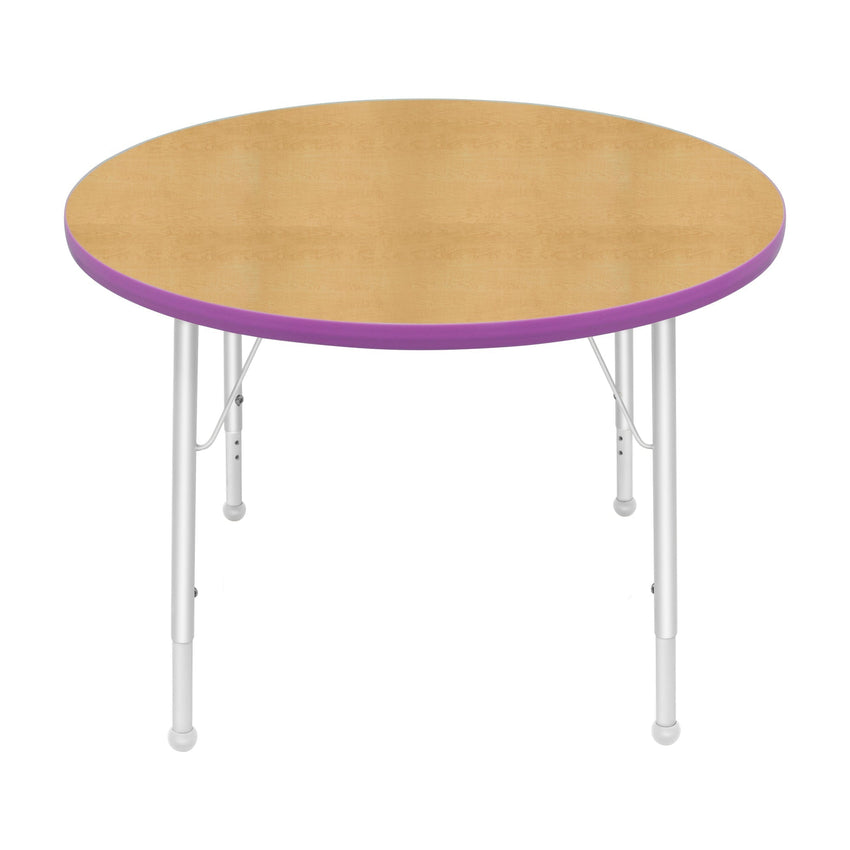 Mahar Creative Colors Round Activity Table Preschool Height Adjustable Legs 36"Dia x 17" - 25"H (MHR - 36RNLO) - SchoolOutlet
