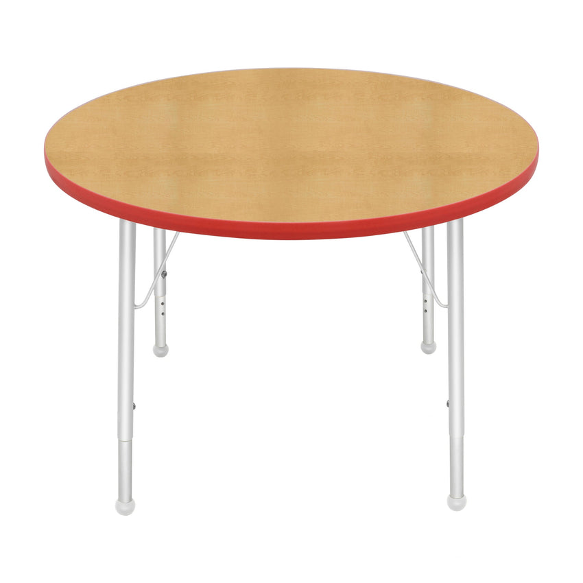 Mahar Creative Colors Round Activity Table Preschool Height Adjustable Legs 36"Dia x 17" - 25"H (MHR - 36RNLO) - SchoolOutlet