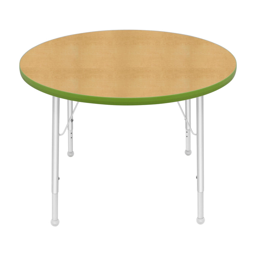 Mahar Creative Colors Round Activity Table Preschool Height Adjustable Legs 36"Dia x 17" - 25"H (MHR - 36RNLO) - SchoolOutlet