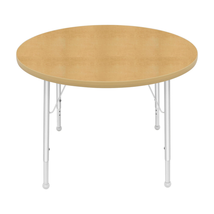 Mahar Creative Colors Round Activity Table Preschool Height Adjustable Legs 36"Dia x 17" - 25"H (MHR - 36RNLO) - SchoolOutlet