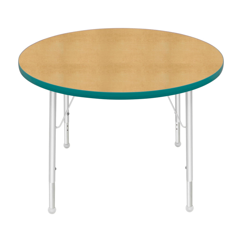 Mahar Creative Colors Round Activity Table Preschool Height Adjustable Legs 36"Dia x 17" - 25"H (MHR - 36RNLO) - SchoolOutlet