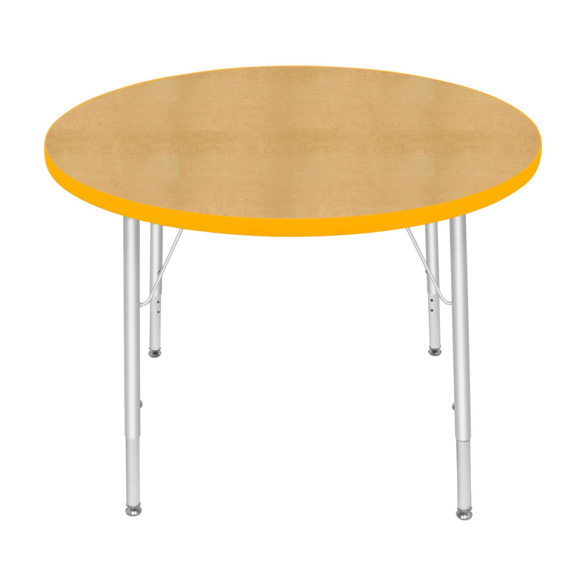 Mahar Creative Colors Round Activity Table Preschool Height Adjustable Legs 36"Dia x 17" - 25"H (MHR - 36RNLO) - SchoolOutlet