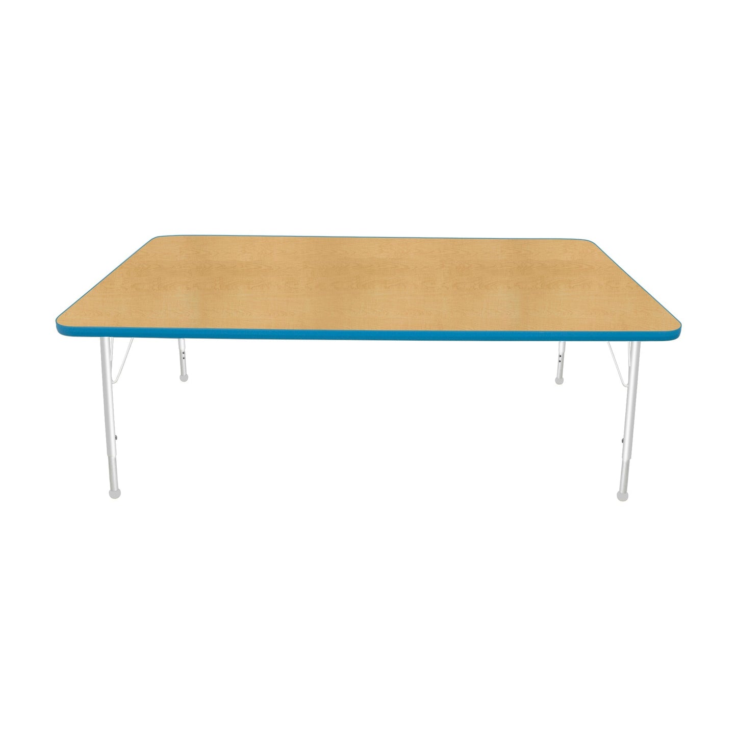 Mahar Creative Colors Large Rectangle Activity Table Preschool Height Adjustable Legs 72"W x 42"D x 17" - 25"H (MHR-4272LO)