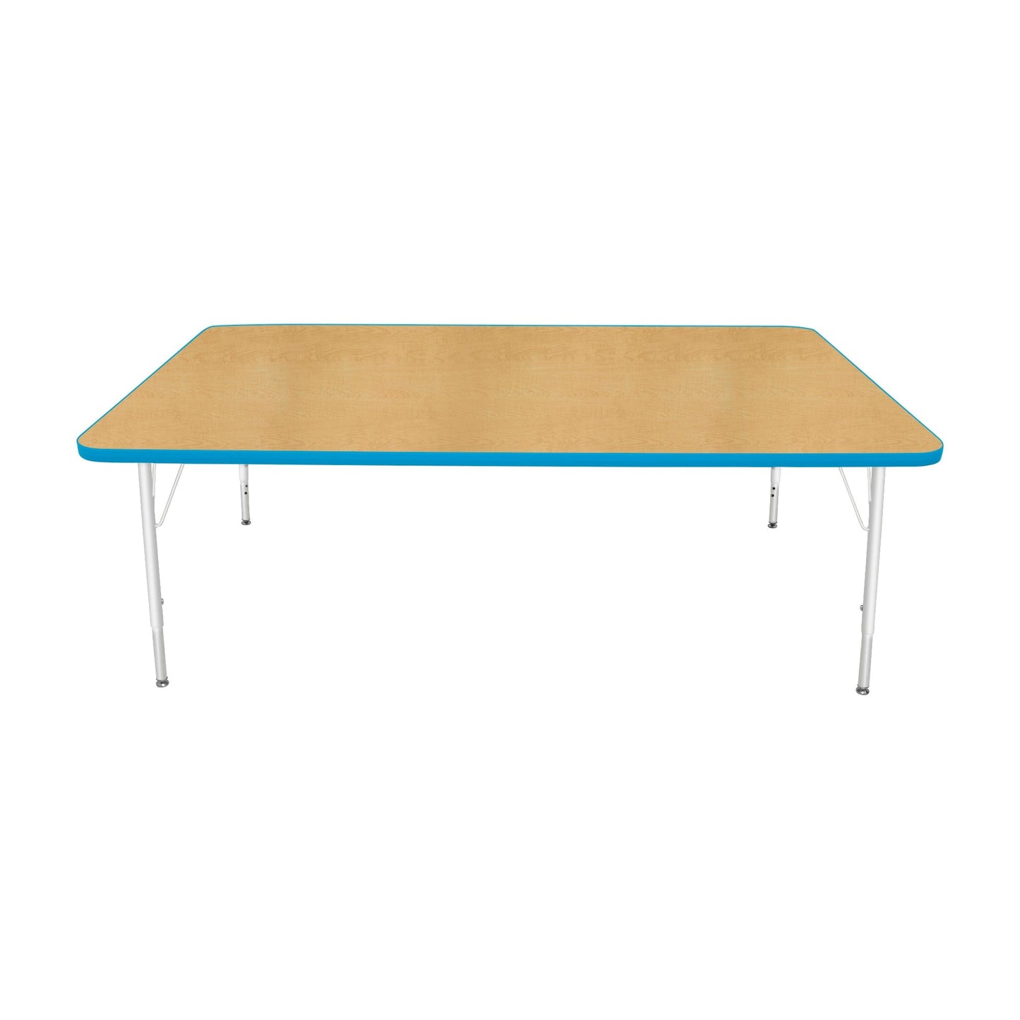 Mahar Creative Colors Large Rectangle Activity Table Preschool Height Adjustable Legs 72"W x 42"D x 17" - 25"H (MHR-4272LO)