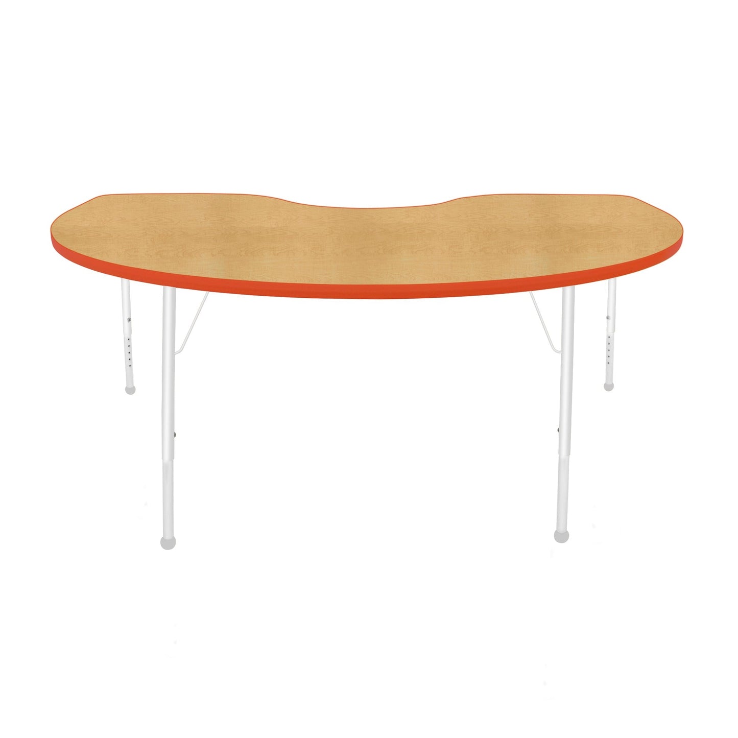 Mahar Creative Colors Kidney Activity Table Preschool Height Adjustable Legs 72"W x 48"D x 17" - 25"H (MHR-4872KLO)