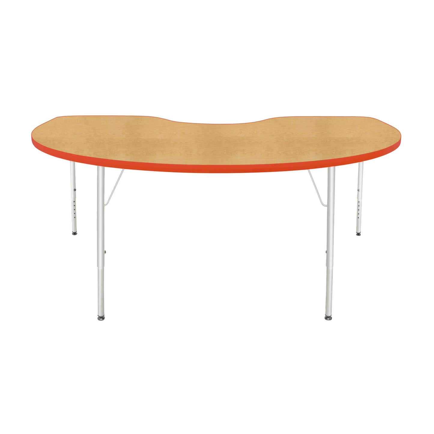 Mahar Creative Colors Kidney Activity Table Preschool Height Adjustable Legs 72"W x 48"D x 17" - 25"H (MHR-4872KLO)