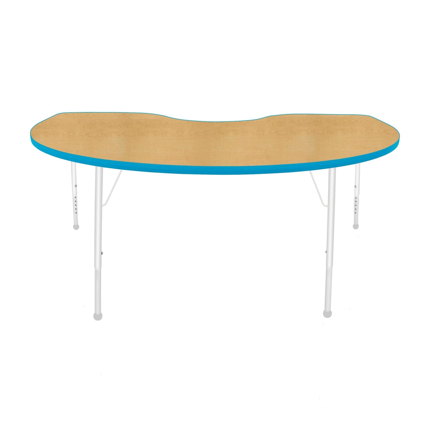 Mahar Creative Colors Kidney Activity Table Preschool Height Adjustable Legs 72"W x 48"D x 17" - 25"H (MHR-4872KLO)