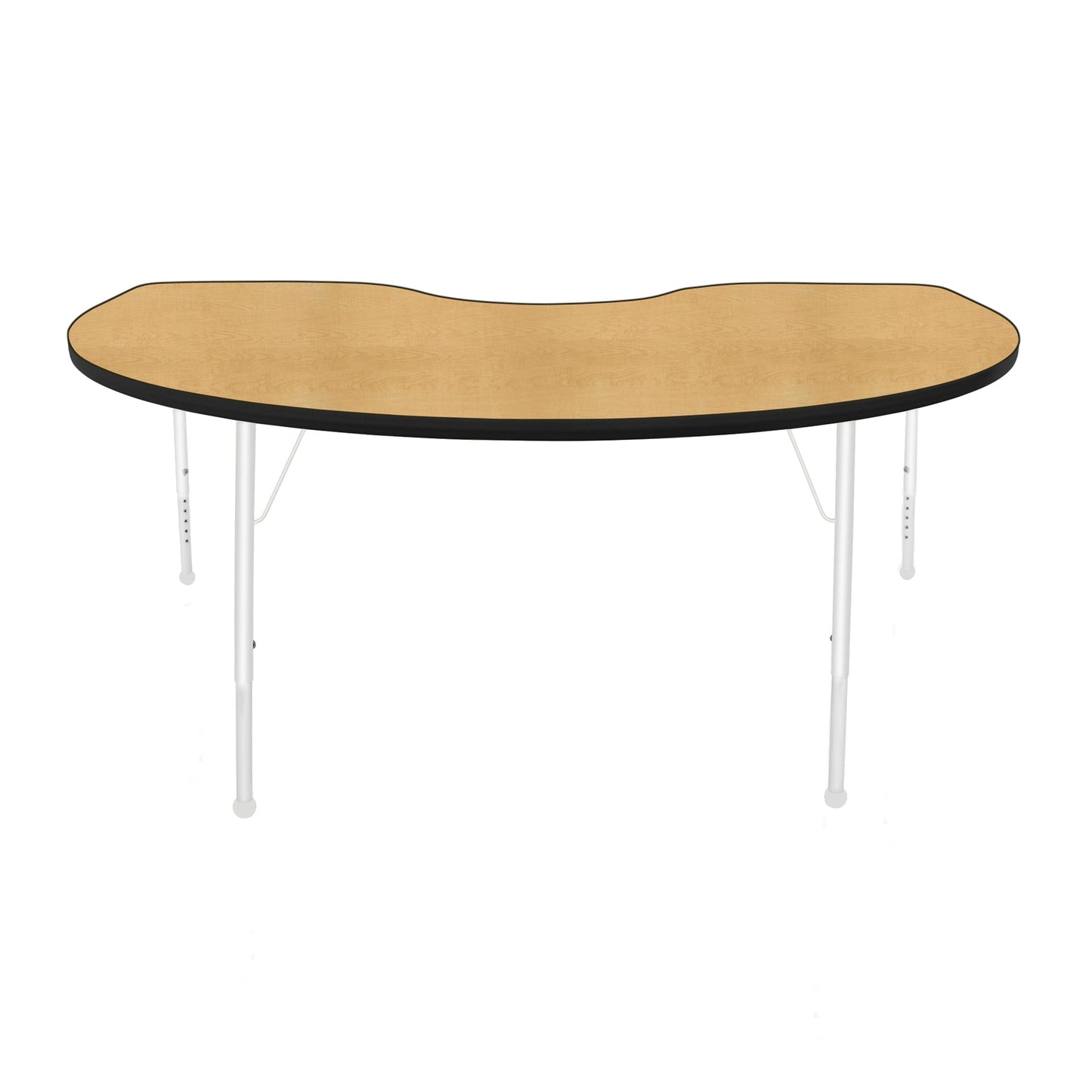 Mahar Creative Colors Kidney Activity Table Preschool Height Adjustable Legs 72"W x 48"D x 17" - 25"H (MHR-4872KLO)