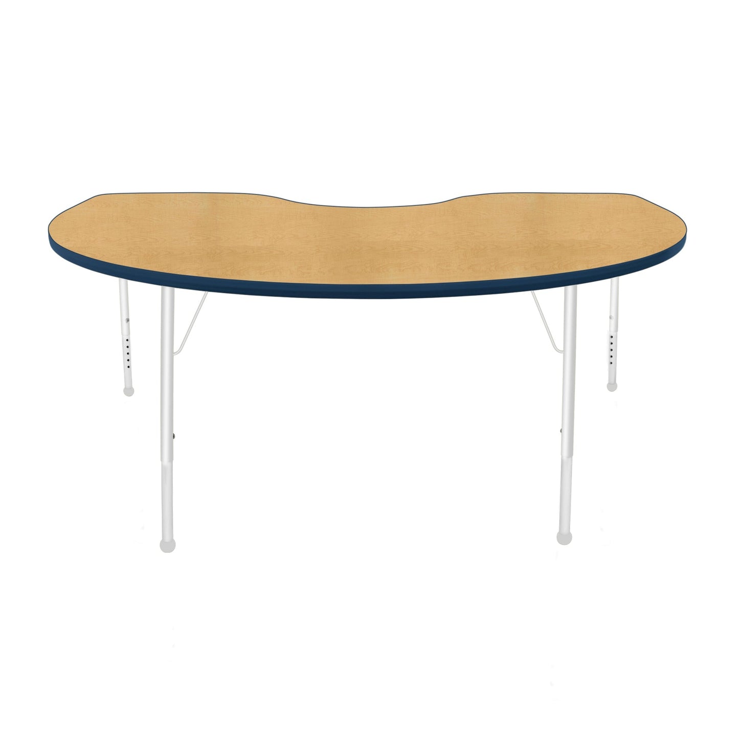 Mahar Creative Colors Kidney Activity Table Preschool Height Adjustable Legs 72"W x 48"D x 17" - 25"H (MHR-4872KLO)