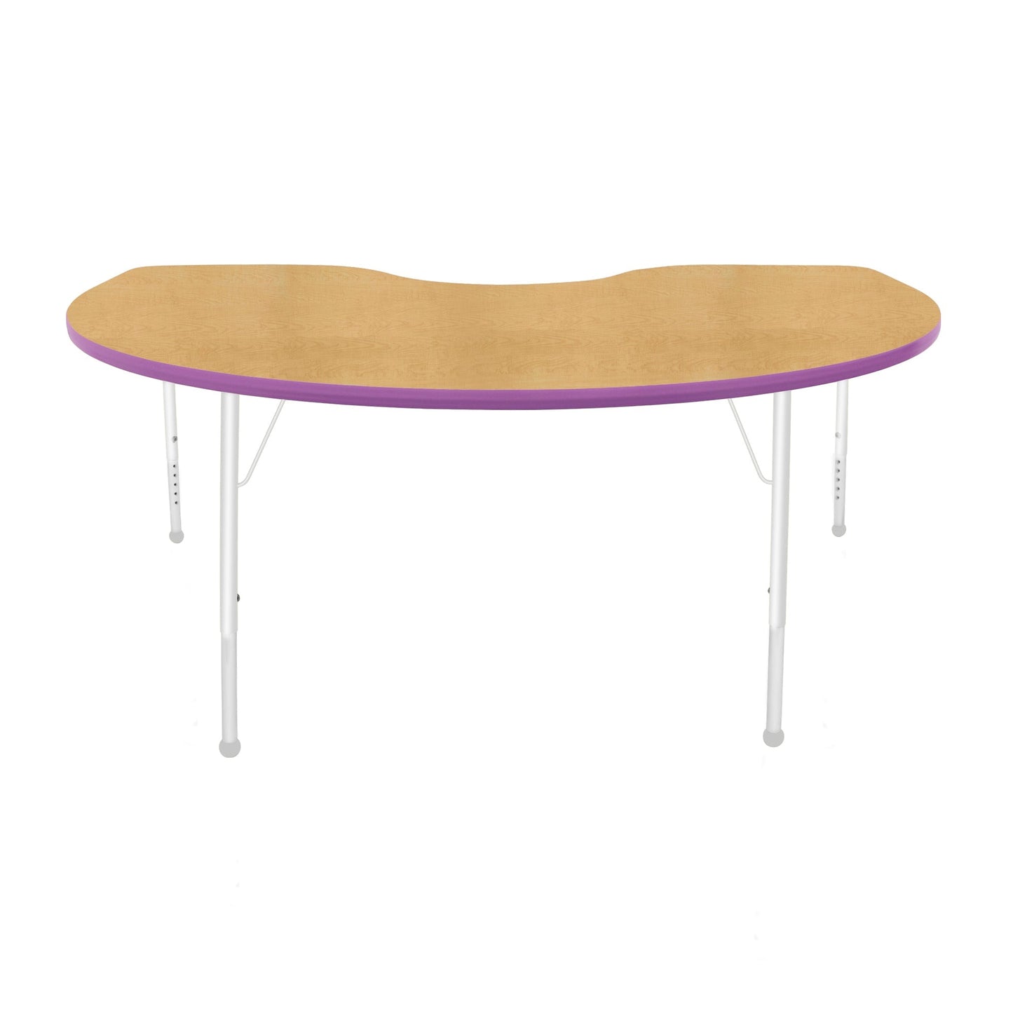 Mahar Creative Colors Kidney Activity Table Preschool Height Adjustable Legs 72"W x 48"D x 17" - 25"H (MHR-4872KLO)