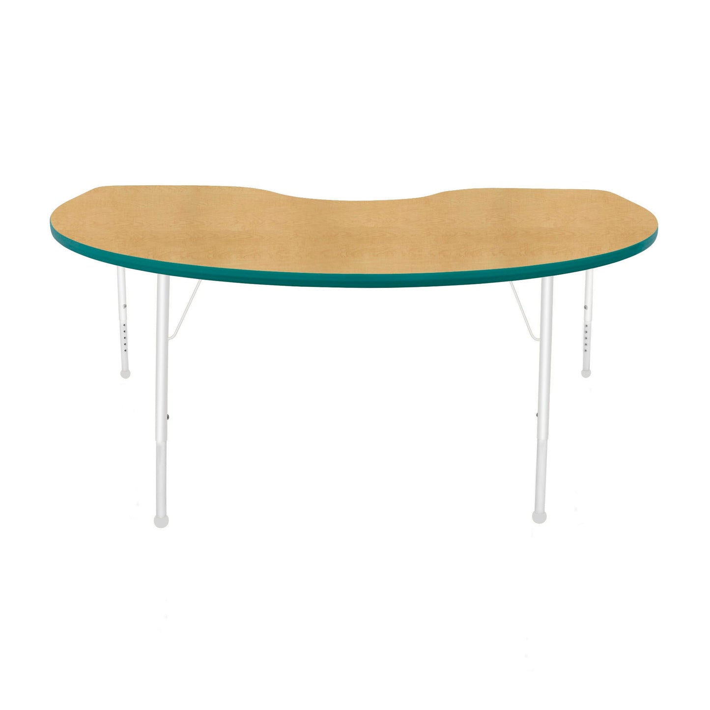 Mahar Creative Colors Kidney Activity Table Preschool Height Adjustable Legs 72"W x 48"D x 17" - 25"H (MHR-4872KLO)
