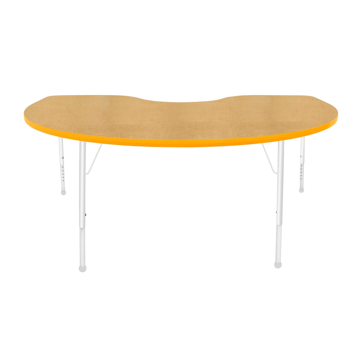 Mahar Creative Colors Kidney Activity Table Preschool Height Adjustable Legs 72"W x 48"D x 17" - 25"H (MHR-4872KLO)
