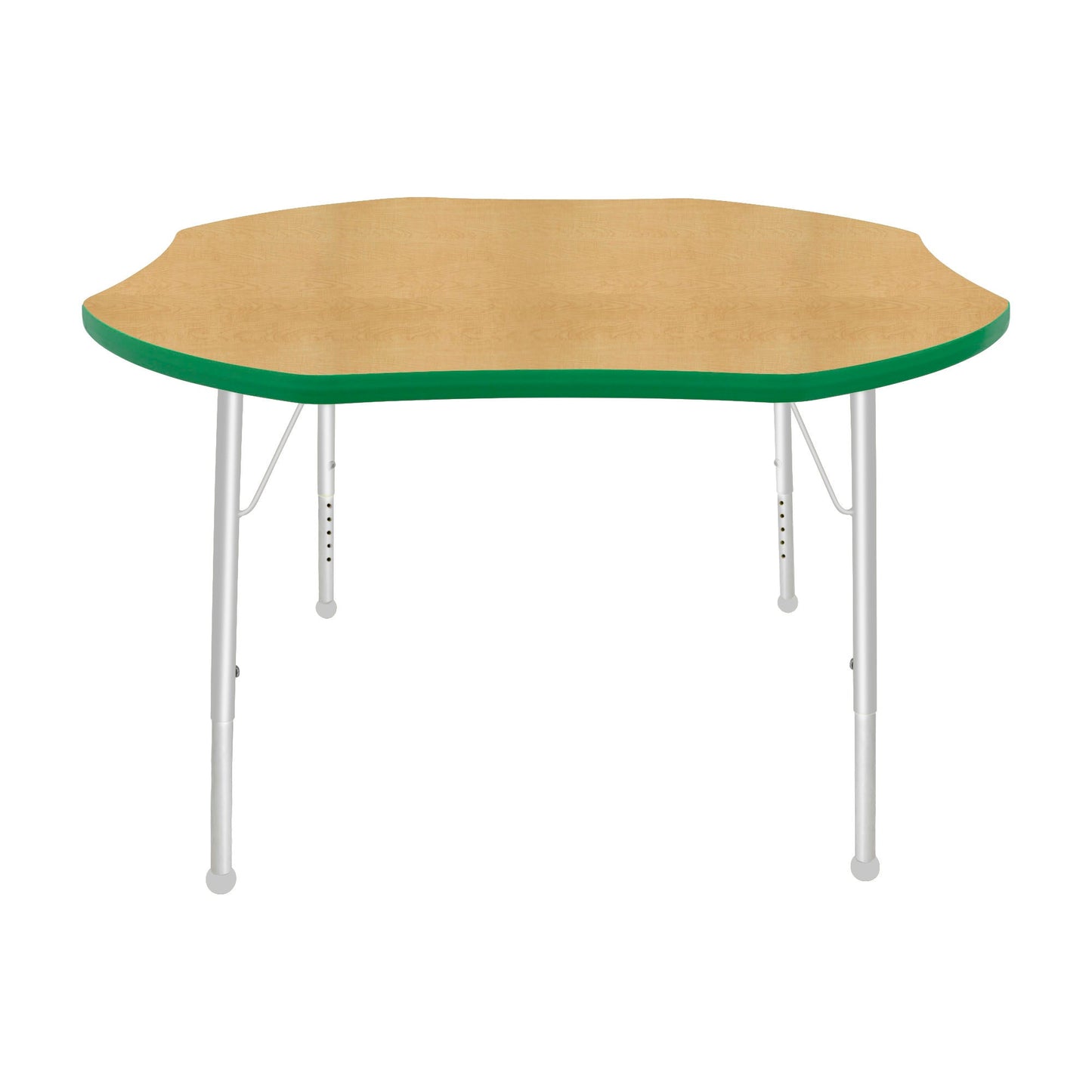 Mahar Creative Colors Shamrock Activity Table Preschool Height Adjustable Legs 48"Dia x 17" - 25"H (MHR-48SRLO)