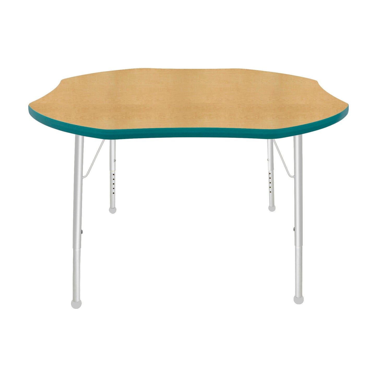 Mahar Creative Colors Shamrock Activity Table Preschool Height Adjustable Legs 48"Dia x 17" - 25"H (MHR-48SRLO)