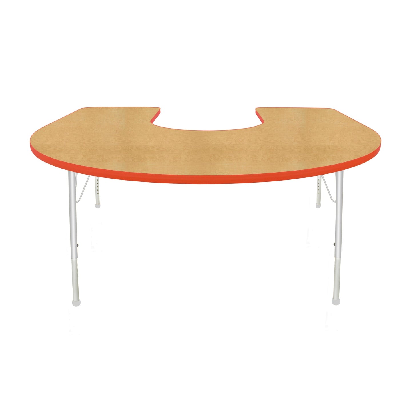 Mahar Creative Colors Horseshoe Activity Table Preschool Height Adjustable Legs 66"W x 60"D x 17" - 25"H (MHR-6066HLO)
