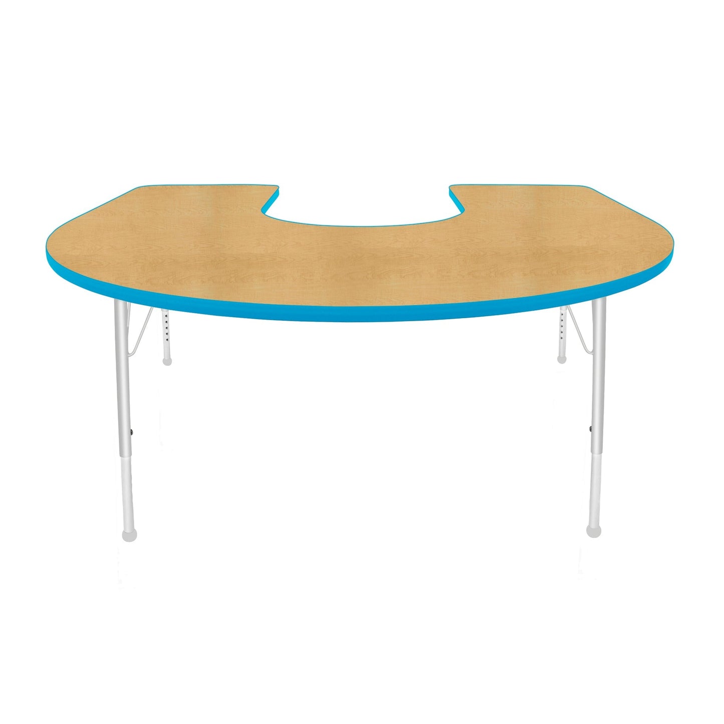 Mahar Creative Colors Horseshoe Activity Table Preschool Height Adjustable Legs 66"W x 60"D x 17" - 25"H (MHR-6066HLO)