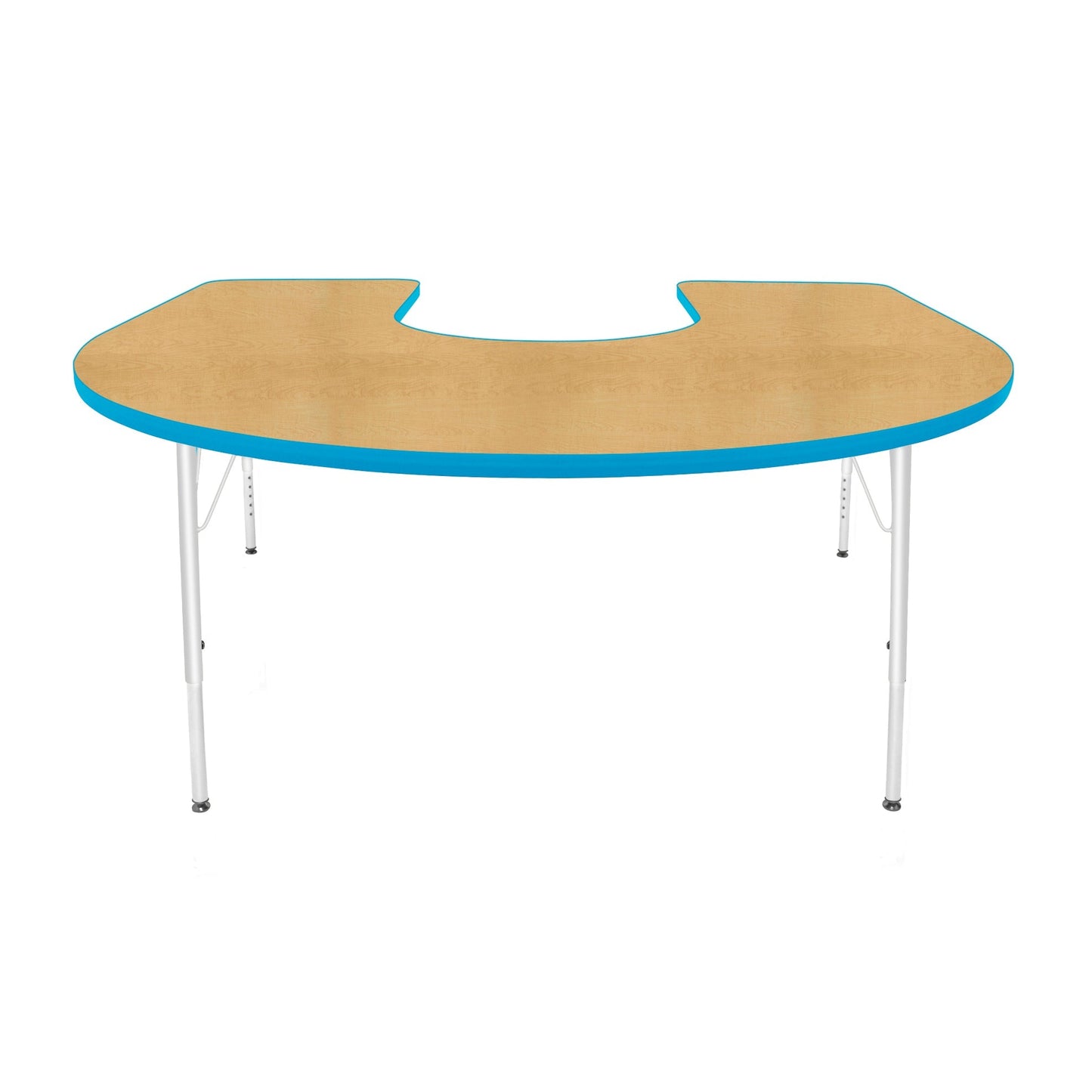 Mahar Creative Colors Horseshoe Activity Table Preschool Height Adjustable Legs 66"W x 60"D x 17" - 25"H (MHR-6066HLO)