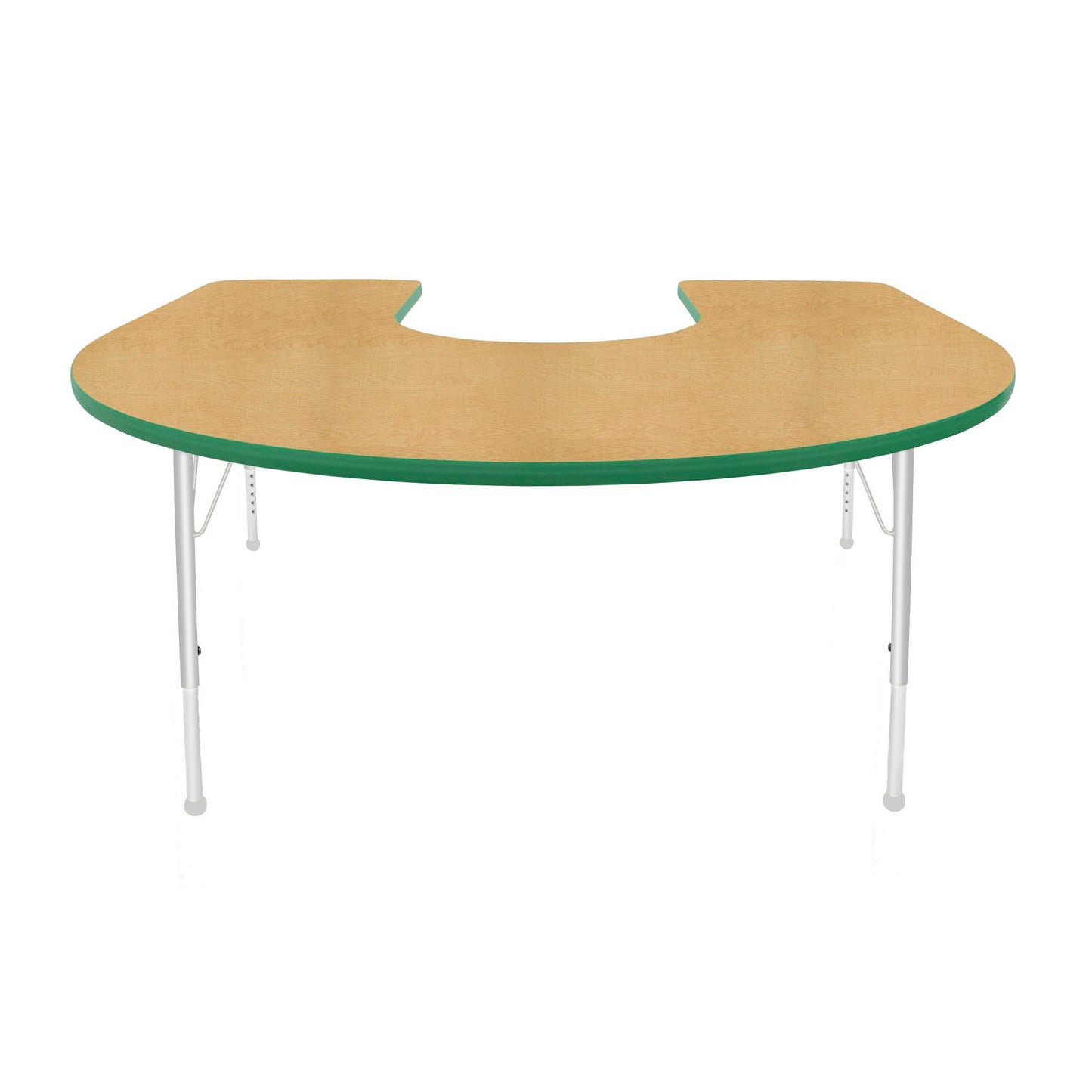 Mahar Creative Colors Horseshoe Activity Table Preschool Height Adjustable Legs 66"W x 60"D x 17" - 25"H (MHR-6066HLO)