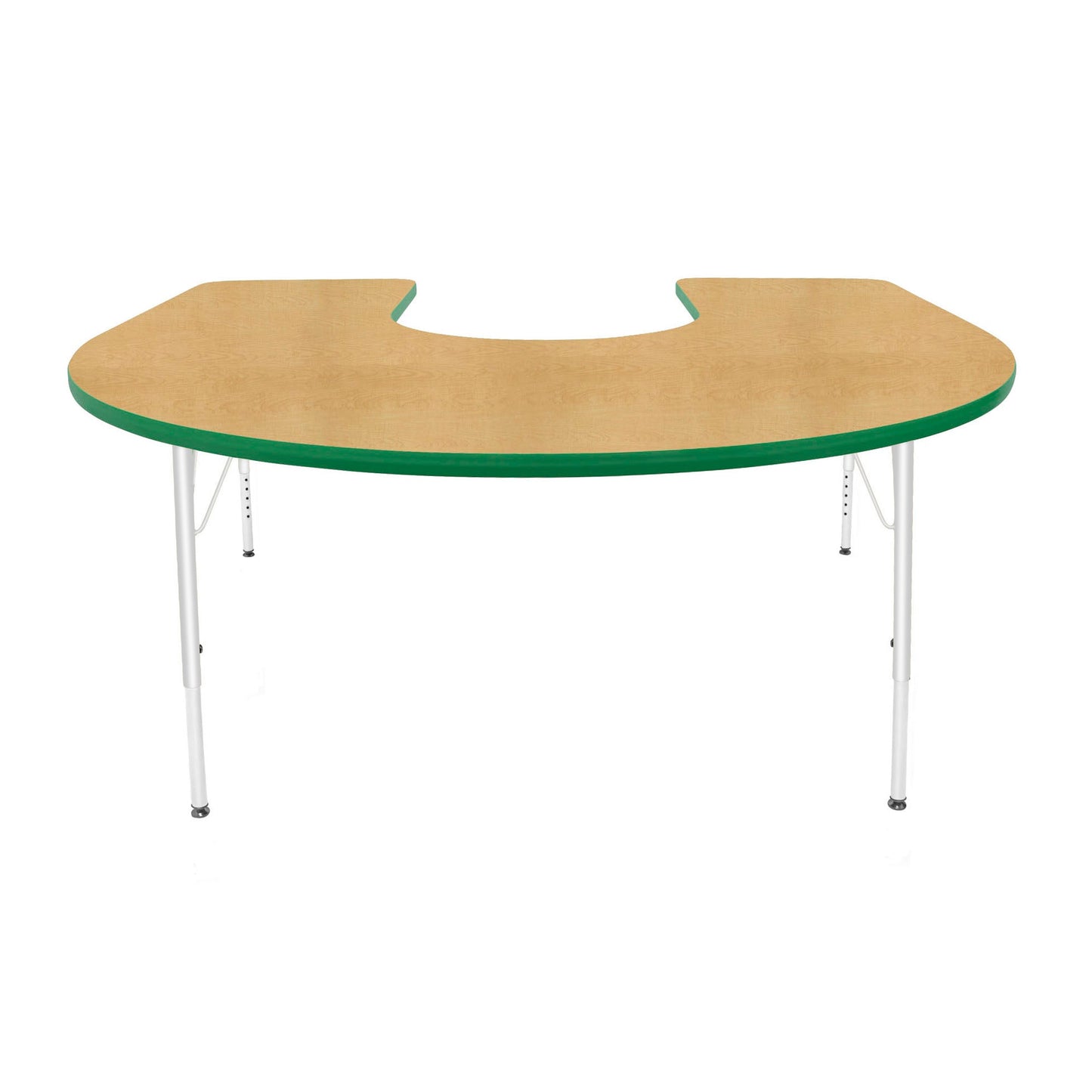 Mahar Creative Colors Horseshoe Activity Table Preschool Height Adjustable Legs 66"W x 60"D x 17" - 25"H (MHR-6066HLO)