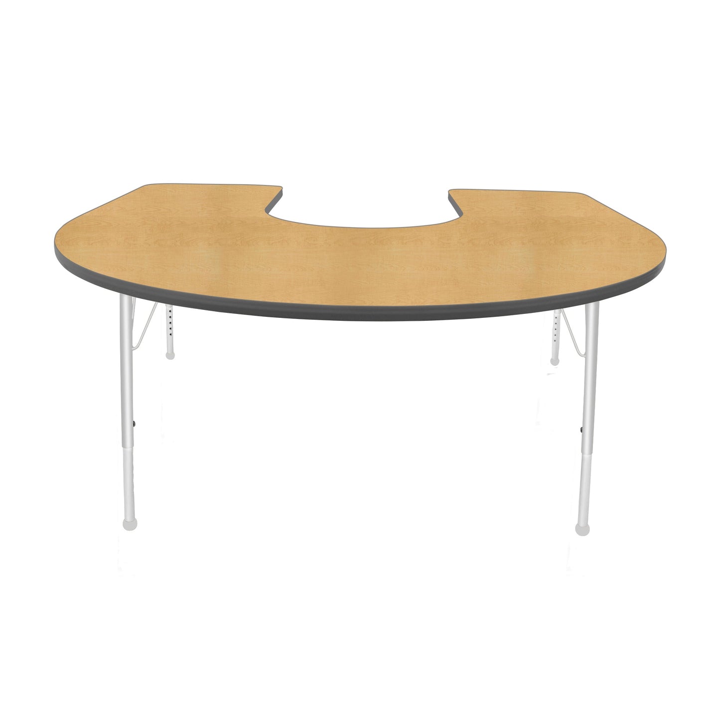 Mahar Creative Colors Horseshoe Activity Table Preschool Height Adjustable Legs 66"W x 60"D x 17" - 25"H (MHR-6066HLO)