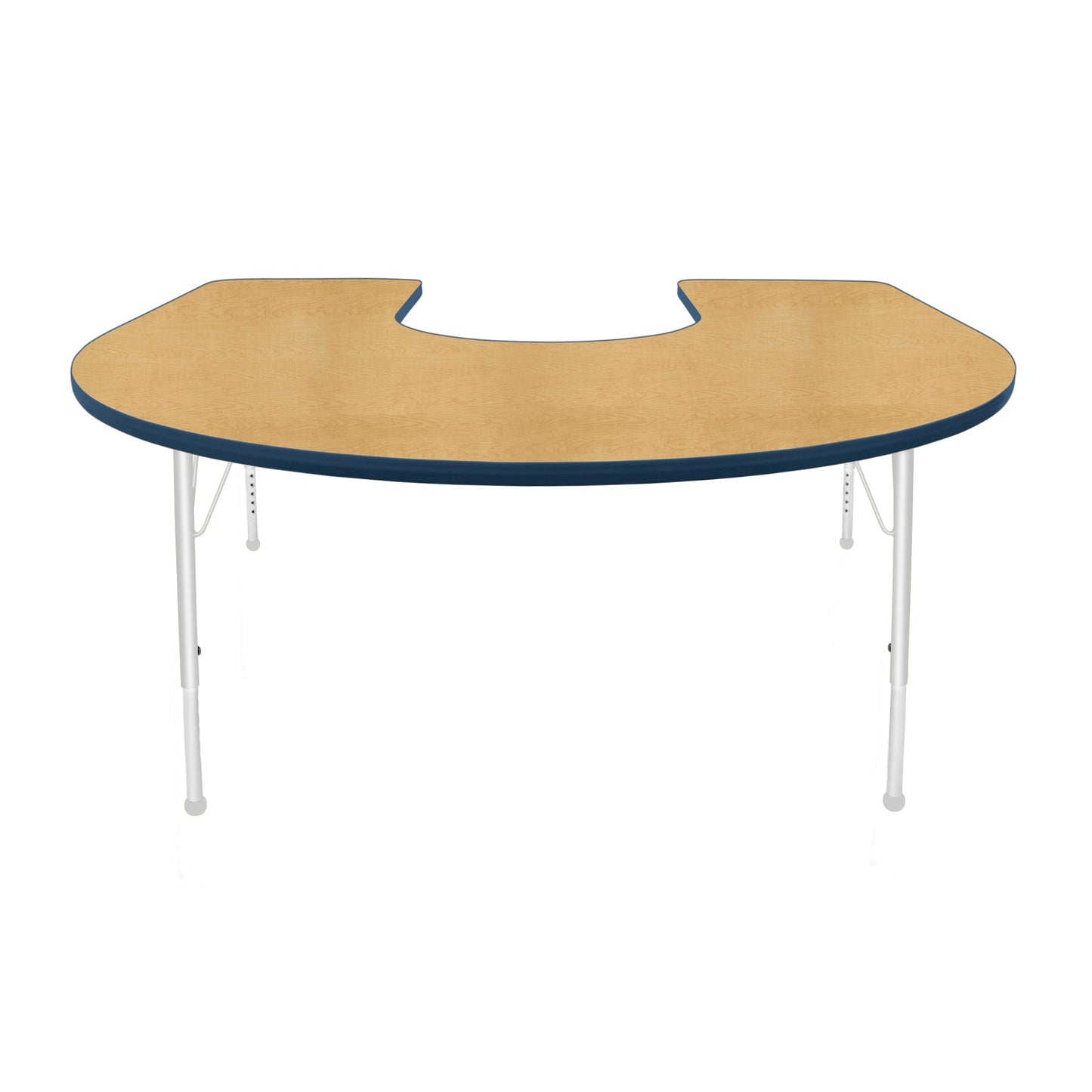 Mahar Creative Colors Horseshoe Activity Table Preschool Height Adjustable Legs 66"W x 60"D x 17" - 25"H (MHR-6066HLO)