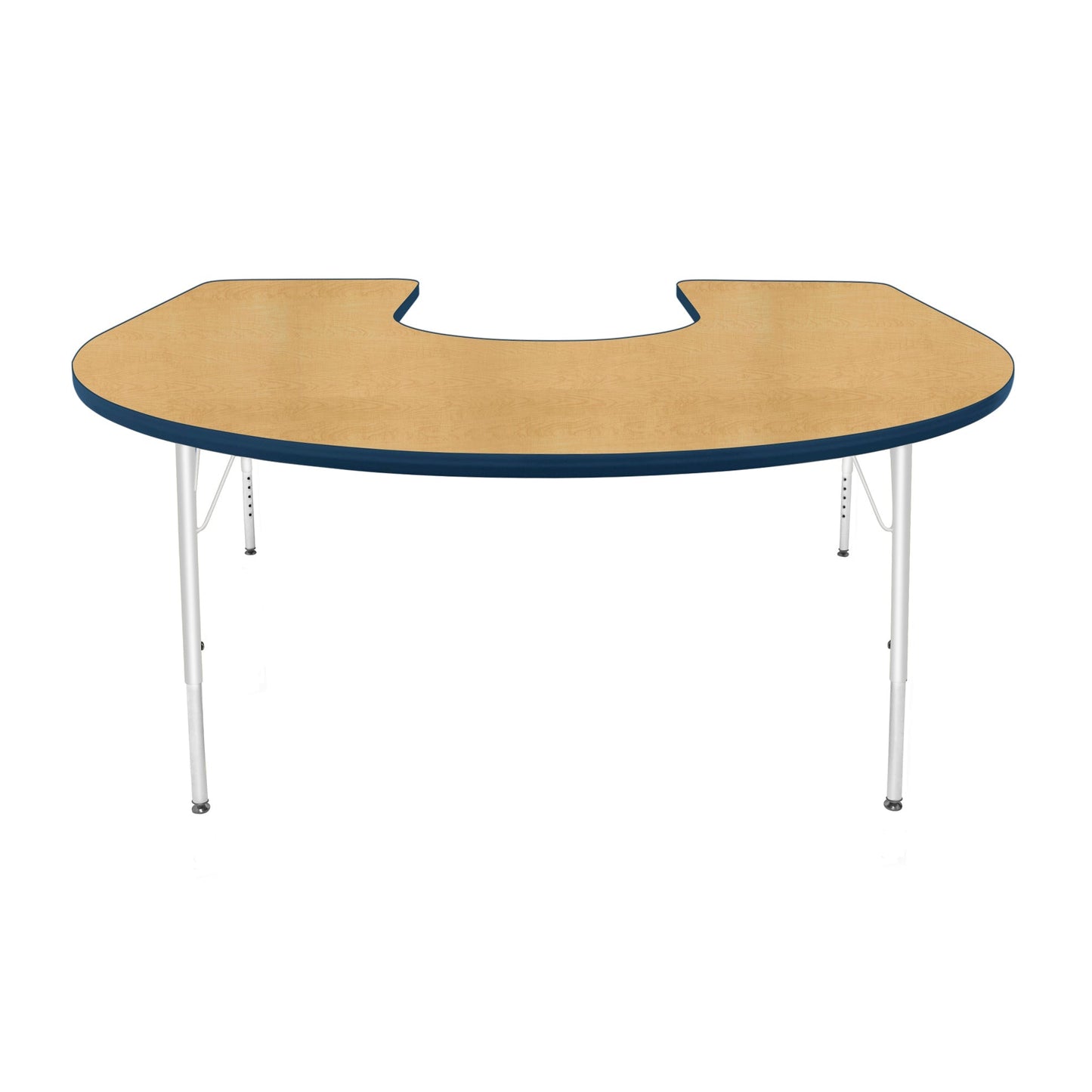 Mahar Creative Colors Horseshoe Activity Table Preschool Height Adjustable Legs 66"W x 60"D x 17" - 25"H (MHR-6066HLO)