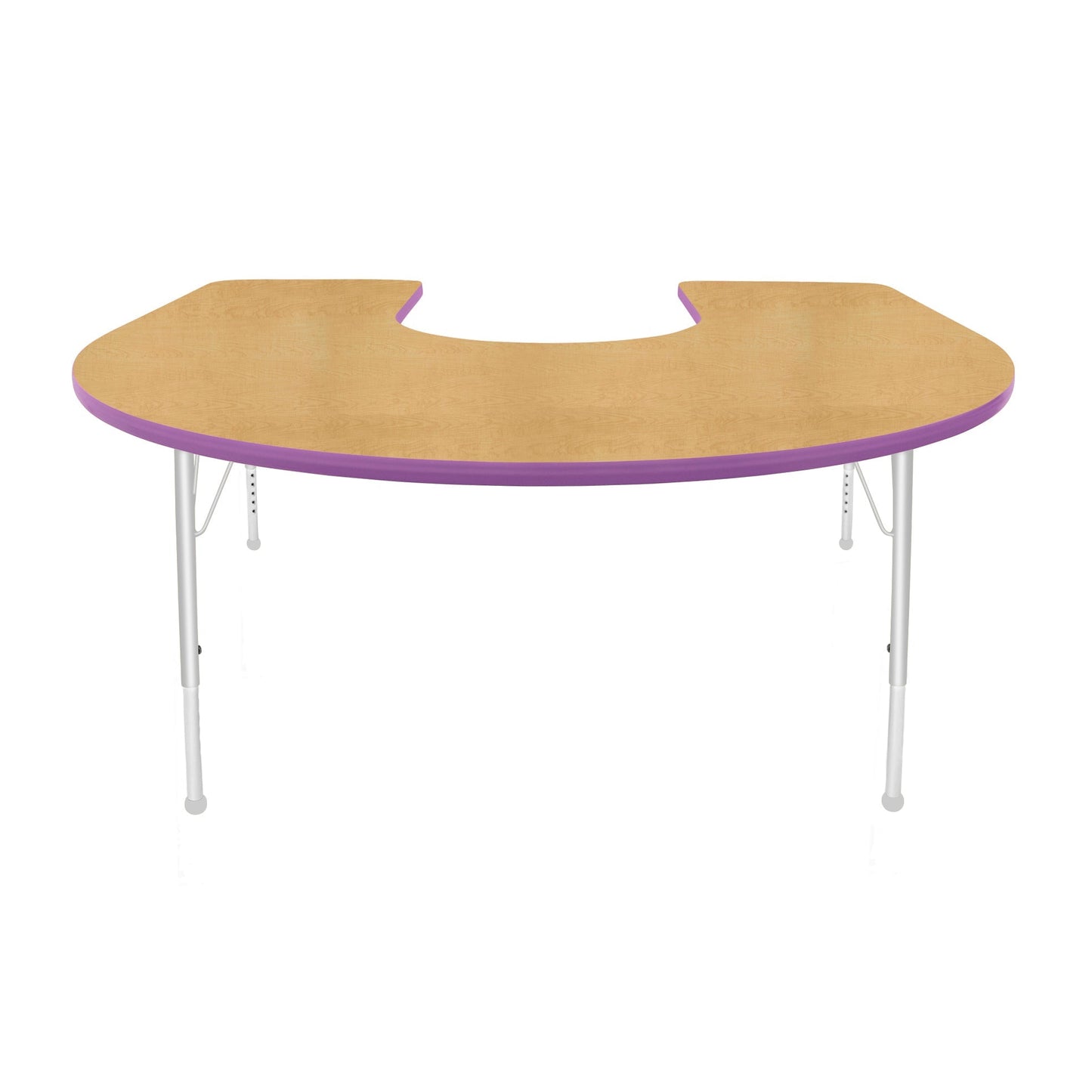 Mahar Creative Colors Horseshoe Activity Table Preschool Height Adjustable Legs 66"W x 60"D x 17" - 25"H (MHR-6066HLO)