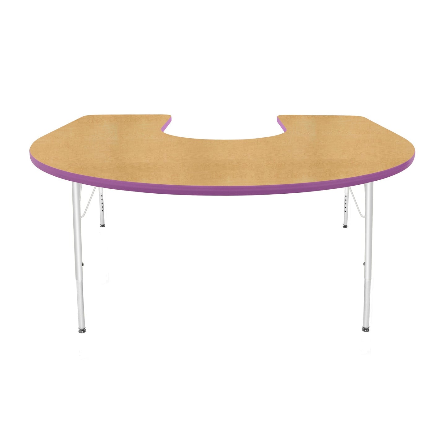 Mahar Creative Colors Horseshoe Activity Table Preschool Height Adjustable Legs 66"W x 60"D x 17" - 25"H (MHR-6066HLO)