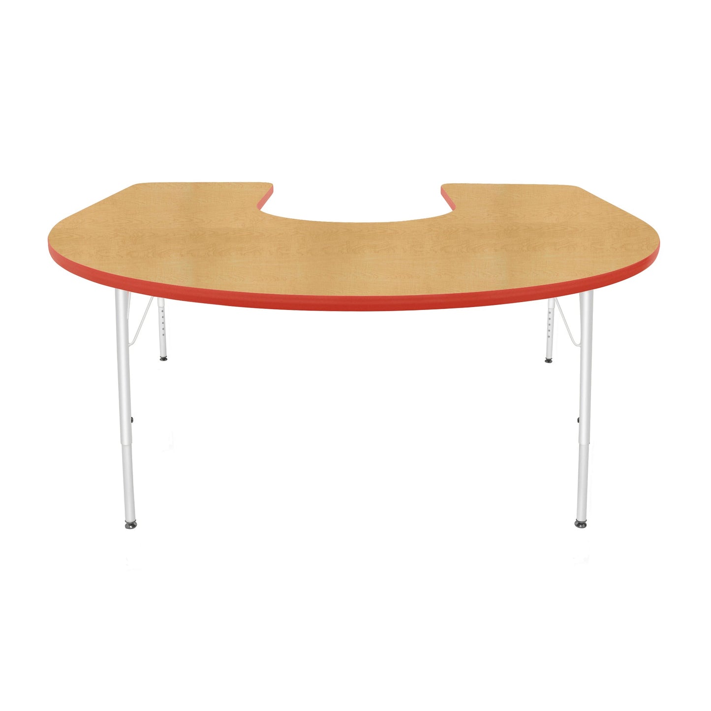 Mahar Creative Colors Horseshoe Activity Table Preschool Height Adjustable Legs 66"W x 60"D x 17" - 25"H (MHR-6066HLO)
