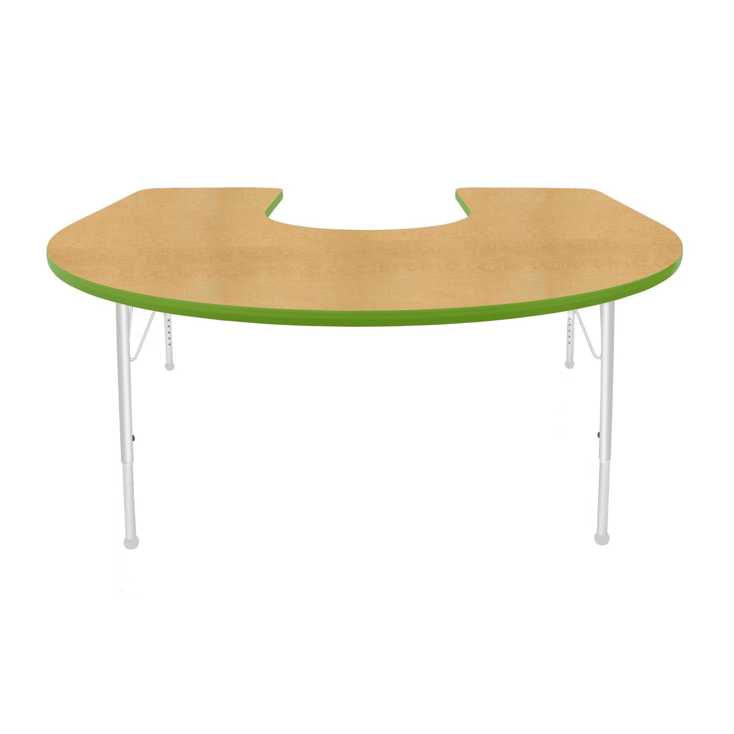 Mahar Creative Colors Horseshoe Activity Table Preschool Height Adjustable Legs 66"W x 60"D x 17" - 25"H (MHR-6066HLO)