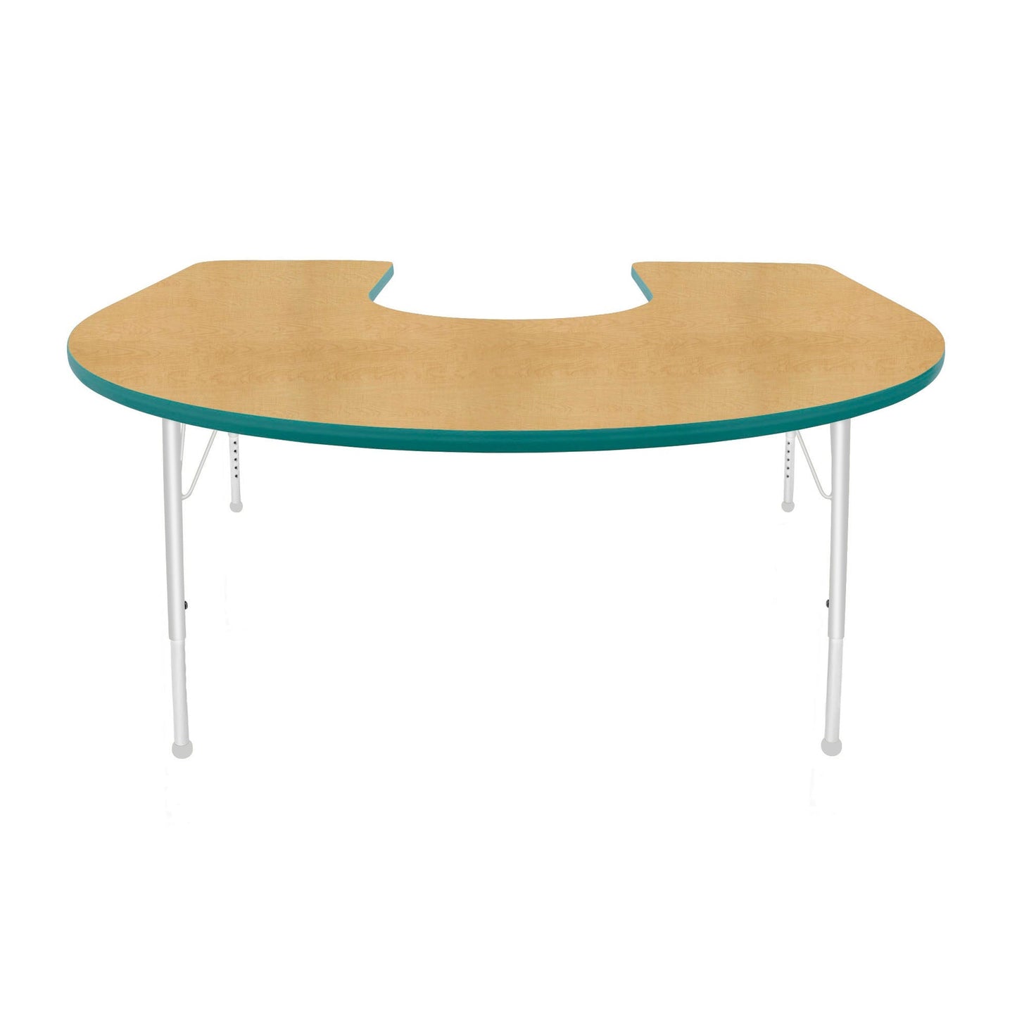 Mahar Creative Colors Horseshoe Activity Table Preschool Height Adjustable Legs 66"W x 60"D x 17" - 25"H (MHR-6066HLO)