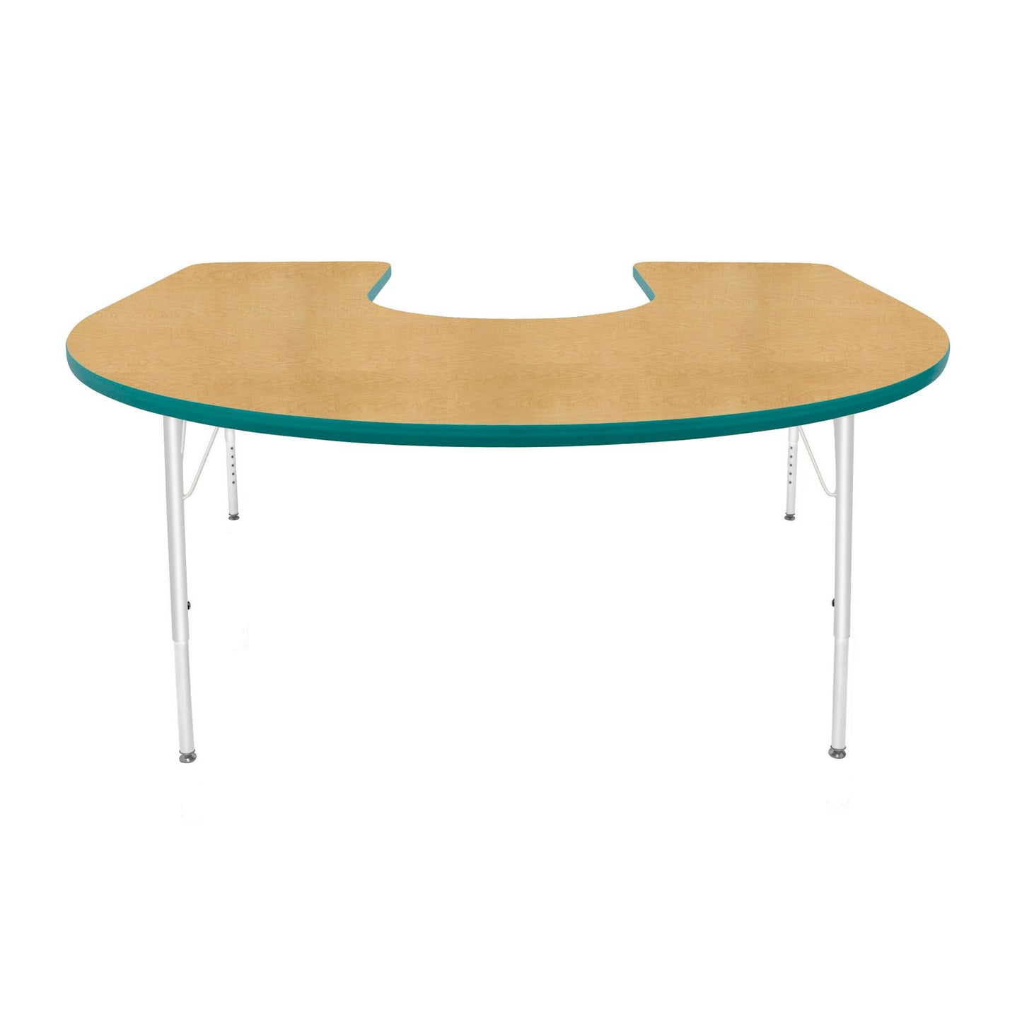 Mahar Creative Colors Horseshoe Activity Table Preschool Height Adjustable Legs 66"W x 60"D x 17" - 25"H (MHR-6066HLO)